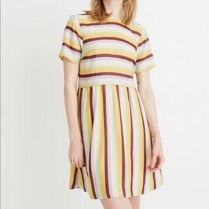 Madewell Striped Scoop-Back Dress - Sea Haze - 6
